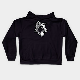 Portrait of a Border Collie Kids Hoodie